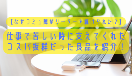 【なぜコミュ障がリーダーを続けられた？】仕事で苦しい時に支えてくれたコスパ抜群だった良品を紹介！